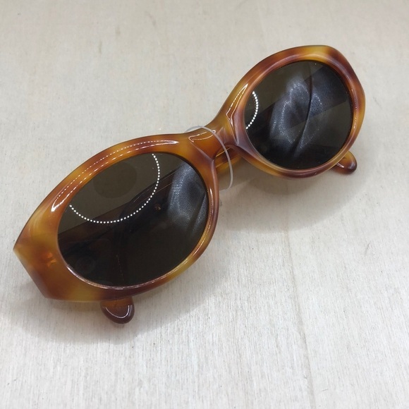 New old stock Egon Von Furstenberg sunglasses italy vintage MOD amber tortoise main image 9